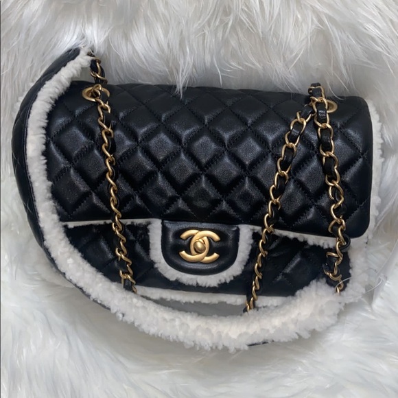 Chanel Lambskin Shearling Large CC Flap Bag - Picture 7 of 12